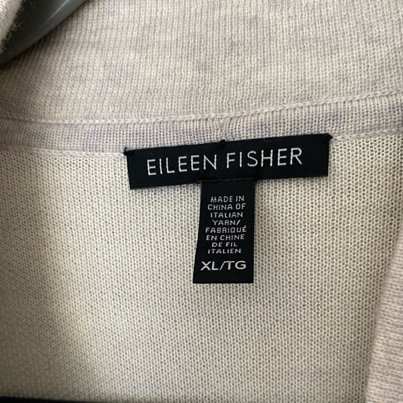 EILEEN FISHER Notch Collar Cardigan Merino Wool Blend Blazer Cardigan Size XL - Picture 6 of 9